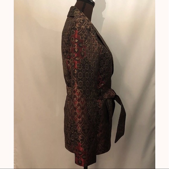 NEW CACHE Brown Gold Metallic Jacket/Blazer - Picture 6 of 8